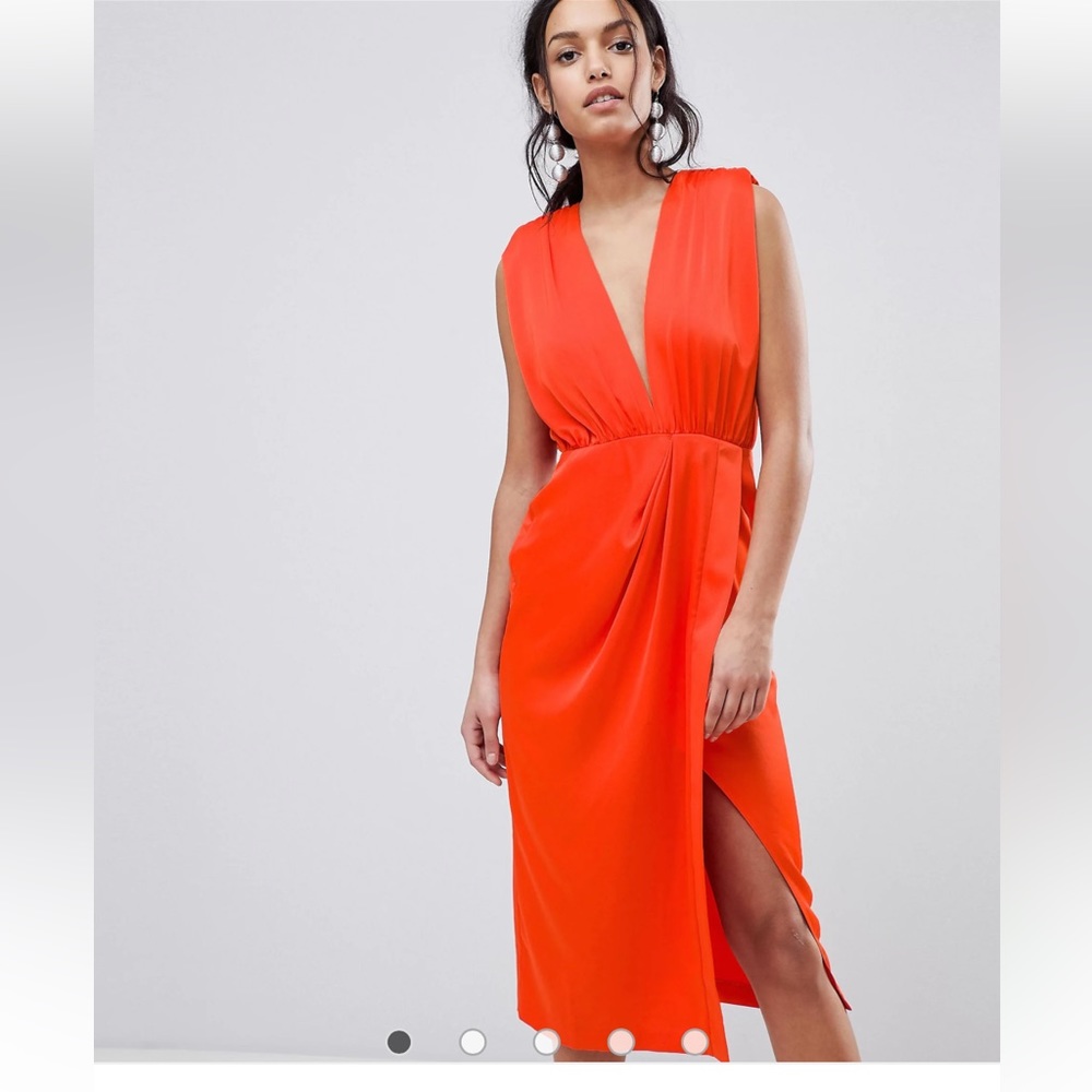 NWOT ASOS satin burnt orange dress